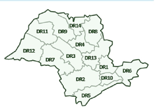 Mapa das Divisões Regionais